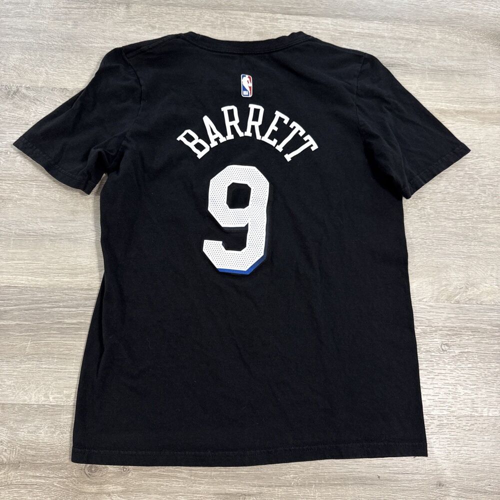 New York Knicks Shirt RJ Barrett Nike Boys Large Black Cotton Tee - Picture 8 of 9